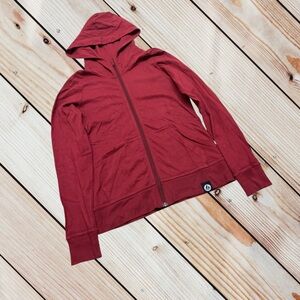 American Giant S red shade full zip hoodie